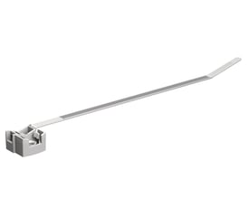 Bosch EPT 32-63 kabelbinder i grå med lang, rillet rem og firkantet fastgørelsesfod, sælges i 50 stk.