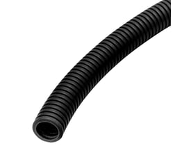 Fleksibelt, sort HFXP Turbo Eco flexrør på 40 mm med synlig ribbestruktur mod en hvid baggrund.