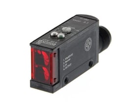 Omron fotoelektrisk sensor E3S-R37 retroreflekterende med 300mm rækkevidde, PNP udgang og M12 stik.