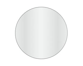 Nærbillede af Loevschall Refine spejl, viser den tynde sorte metalramme og den reflekterende overflade.