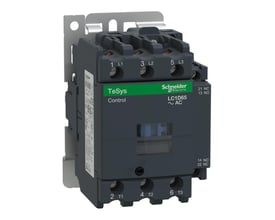 Schneider Electric TeSys Deca kontaktor med 3 poler, 65A og 1NO/1NC hjælpekontakt, monteret på en metalplade.