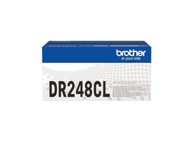 Brother DR248CL-sampak med fire tromler ses i blå og hvid emballage med modelbetegnelsen tydeligt på fronten.