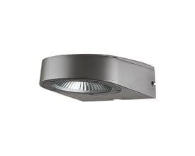 SG Armaturen Fevik vægarmatur i grafitfarvet aluminium, vist fra siden med 3000K LED lyskilde.