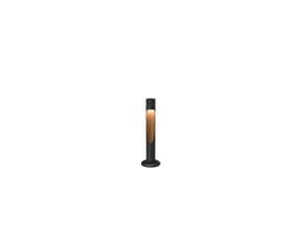 Louis Poulsen Flindt Garden lav pullert i Black Texture med asymmetrisk, varmt lysende udskæring og rund fod.
