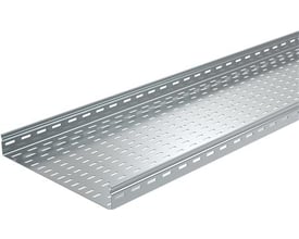 Legrand P31 SOL kabelbakke i pregalvaniseret stål, 60x500 mm, vist i perspektiv på hvid baggrund.