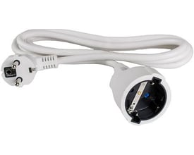 Hvidt 5 meter Schuko-kabelsæt med 3G1,5mm² H05VV-F kabel, 16A 250V og halogenfri konstruktion.