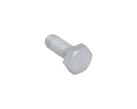 Walraven Bis DIN933 sekskanthovedbolt med gevind, BUP-behandling og størrelse M8x25 mm, set skråt fra siden.