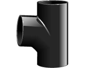 Sort 110 mm grenrør med 88,5 graders vinkel, fremstillet i støbejern med epoxy coating, DN100.