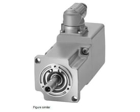 Siemens Simotics S-1FK2 HD servo motor med IP64-klassificering og drejelig M12-tilslutning, viser aksel med nøgle og absolut encoder.