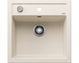 Blanco Dalago 5 MX køkkenvask i soft white SILGRANIT®. Vasken er firkantet med mål 51,5 x 51 cm og har hanehul.