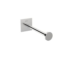 Cosmic toiletpapirholder uden dæksel i poleret krom med en simpel, firkantet monteringsplade og en lige holder.