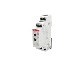 ABB elektronisk kiprelæ E260CA-16-20 med 2 poler og 16A mærkestrøm, viser justerbare indstillinger og terminaler.