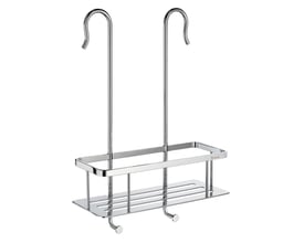 Smedbo Sideline brusekurv i poleret krom med mål 250x100 mm, fremstillet af massiv messing til ophæng på brusebatteri.