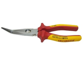 Ironside spidstang på 200 mm med 45° vinklet metalnæb og røde og gule VDE-greb til arbejde op til 1000 V.