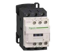 Schneider Electric TeSys D kontaktor LC1D med 3 poler, 9A, 42V, 1NO+1NC hjælpekontakt, hvid og sort.