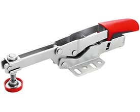 Bessey STC-HH horisontalspænder med rød greb, justerbar trykpude og perforeret grundplade, 40 mm.