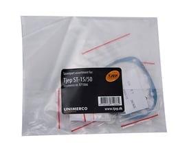 Reservedelssæt til Tjep ST-15/50 betondykkerpistol, indeholdende diverse pakninger og fjedre i en klar plastikpose.
