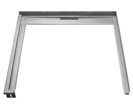 Unidrain GlassLine fast modul i rustfrit stål, 1000x900mm, U-formet med 3 vægflanger for tæt installation.