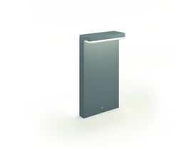 Moderne sort Philips Bustan havelampe med integreret varmt hvidt LED-lys, vist på hvid baggrund.