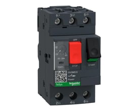 Schneider Electric TeSys GV motorværn, 3-polet, med justeringsområde fra 20-25A og rød stopknap.