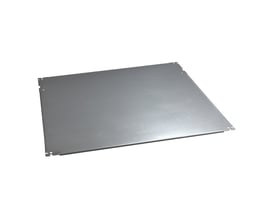 Schneider Electric montageplade til pult, H847xW1100 mm, fremstillet af robust gråt metal med synlige prægninger og monteringshuller.