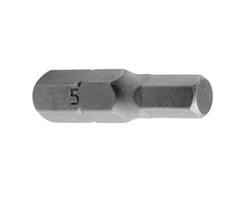 Større udsnit af Ironside Unbrako-bit S2 Plus, 6,0 x 25 mm, hvor den indprægede markering 5 ses tydeligt.