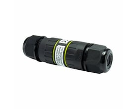 Sort, cylindrisk SpectrumLED-monteringsdåse med tilspændingshætter, 30 x 111 mm og IP67-klassifikation.