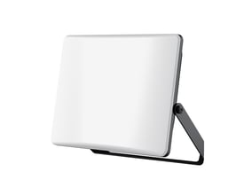 V-TAC VT-44036cct LED projektør 30W med mælkehvidt PC-dæksel og justerbar CCT, vist fra siden på hvid baggrund.