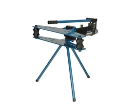 Scantool hydraulisk rørbukker PT-2 monteret på et blåt 3-benet stativ, egnet til rør fra 3/8" til 2".