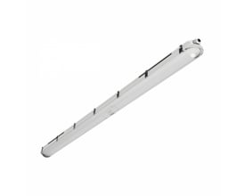 SpectrumLED Gigant Pro LED-armatur på 150 cm og 58 W, aflangt og hvidt med klar, rillet skærm.
