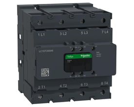 Schneider Electric TeSys Deca Advanced 4-polet kontaktor, 200A AC-1, med 24-60V AC/DC spole og 1NO+1NC hjælpekontakter.