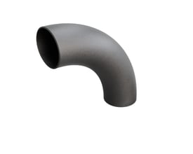 Indura 90° bøjning i P235GH-TC1 stål med dimensioner 323,9 x 10 mm på hvid baggrund.