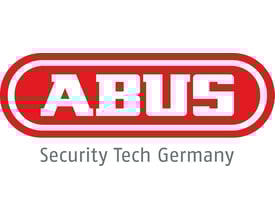 ABUS logo med teksten 'Security Tech Germany' på grå baggrund.