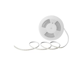 V-TAC LED stribe på 10 meter med lys blåt lys, vist på en rulle på hvid baggrund.