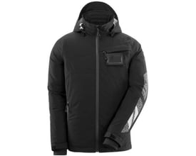 Mascot skaljakke 18001-249 i sort, størrelse S, med lynlåslukning, brystlomme og reflekterende detaljer på ærmet.