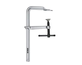 Ironside smedet skruetvinge på 250 x 120 mm med sølvfarvet profilskinne og sort T-håndtag.