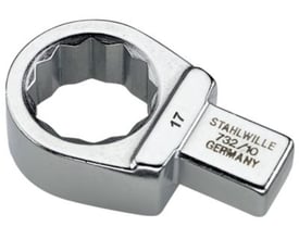 Nærbillede af et Stahlwille ring-indstiksværktøj 732/10, 13 mm, med tydelig mærkning af '17' og produktinformation.