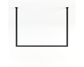 Metallbude Rubi lofthængt tøjstativ i sort metal, viser et 60x60 cm firkantet design uden tøj.