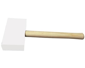 Stubai kunststofhammer med firkantet hoved og Hickory skaft, måler 155x85x35mm, 600g.