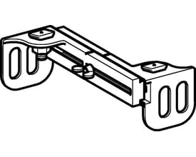 Teknisk tegning af Geberit GIS vægforbindelse til afstivning af ophængningssystemer, fremstillet af støbt zink.