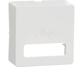 Lauritz Knudsen Fuga afdækning til USB A+C hurtiglader, 1 modul i hvid plast, vist forfra.