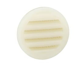 Nærbillede af Schneider Electric Climasys udluftning, Ø45,5 mm, viser de horisontale lameller på forsiden.