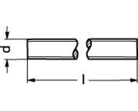 Diagram af sort gevindstang M20x1000 mm, viser dimensionerne 'd' for diameter og 'l' for længde.