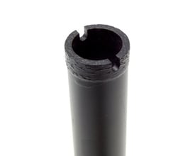 Worker diamant kronbor med ZIG-ZAG segmenter, viser den aggressive skæreflade på 30mm boringen med 1/2" spindel.