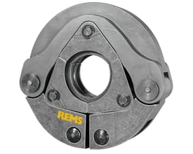 Rems pressring M42 (PR-3S) i grå metal, der viser det sammenfoldelige design og 'Rems'-logo på den ene halvdel.
