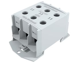 Katko AL/CU klemme i grå plast med plads til tre ledere og specificeringer 3X2,5-50MM², 160A.