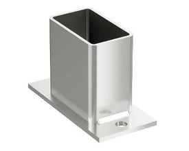 Schneider Electric Pendelfæste 24/20F FZV i varmgalvaniseret stål til montering mellem gulv og loft. Viser den rektangulære åbning og den firkantede monteringsplade med hul.