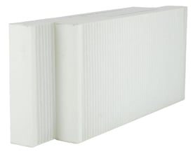 Dantherm Standardfiltersæt til HCV 400, hvidt panelfilter og z-line filter med mål på 200x398x48mm.