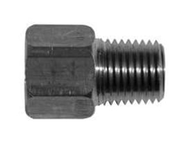 Messing reduktion med 1/4" indvendigt NPT gevind og 1/2" udvendigt NPT gevind i poleret CW617N messing.