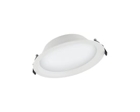 Underside af Ledvance Downlight LED 25W 4000K 2370lm i hvidt aluminium med monteringsclips.